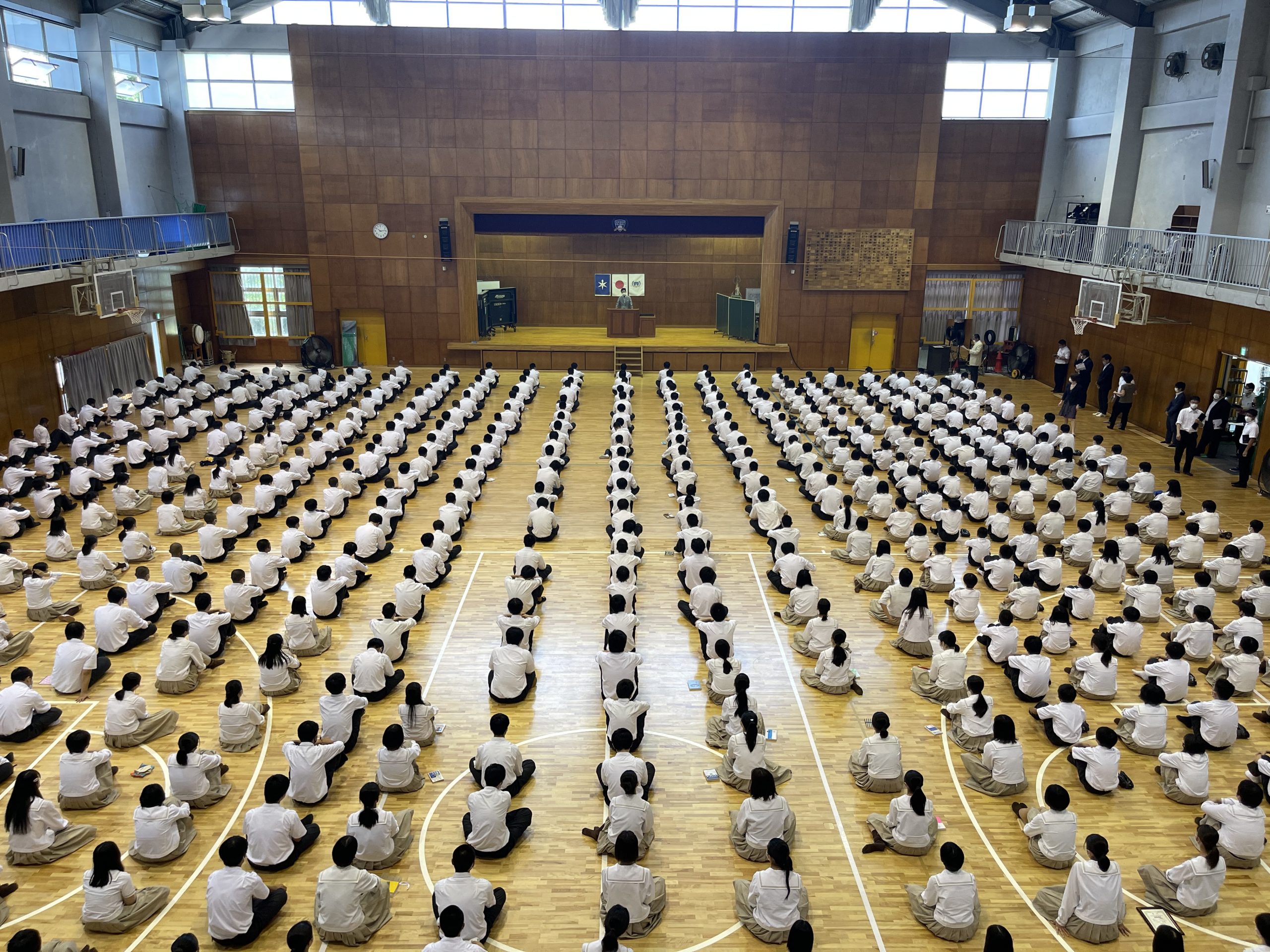 【翔凜中学校・高等学校】令和3年度前期終業式、全国大会壮行会が行われました。